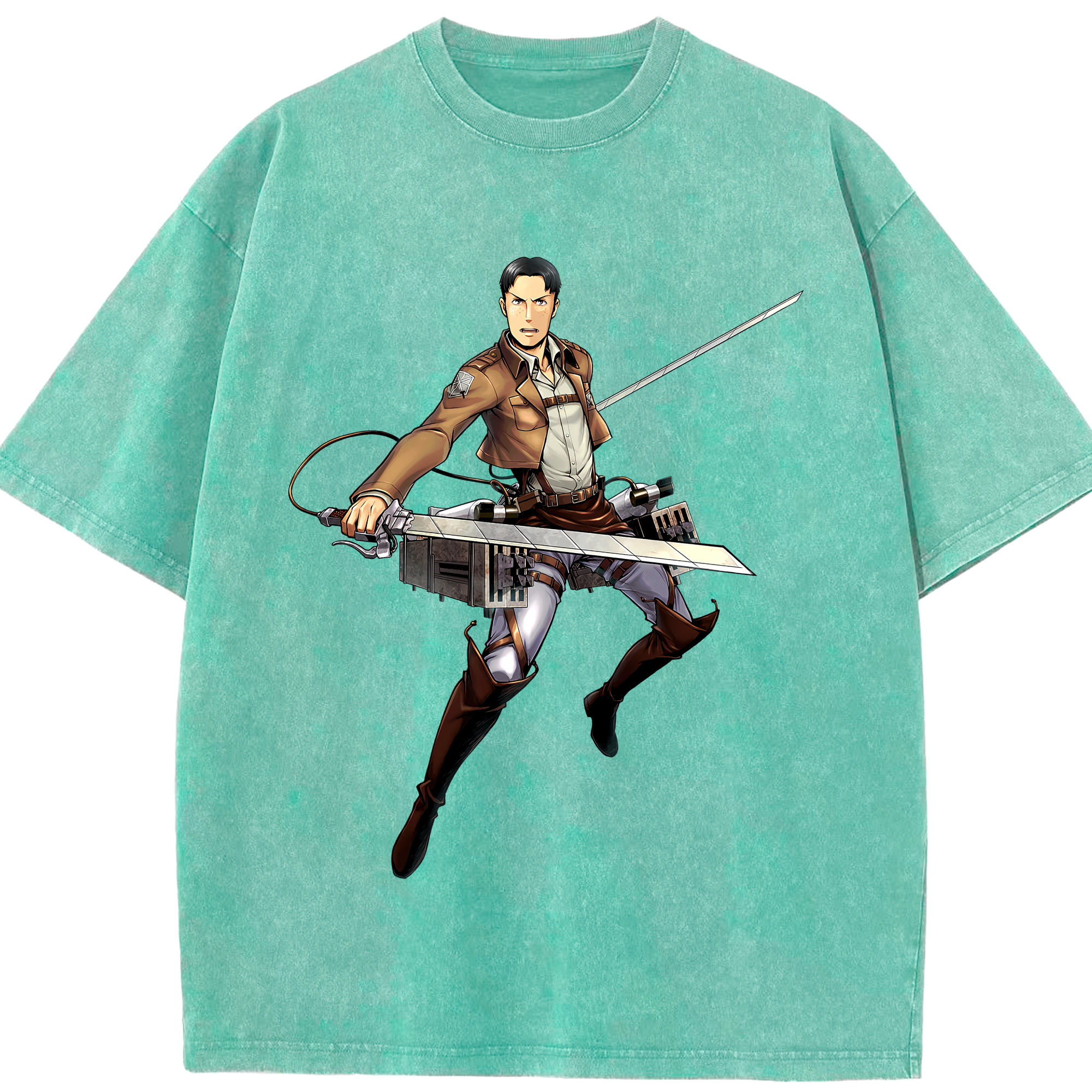 （画像用） 進撃の巨人 Attack on Titan 綿100% ヴィンテージ風 半袖Tシャツ（フロントプリント）